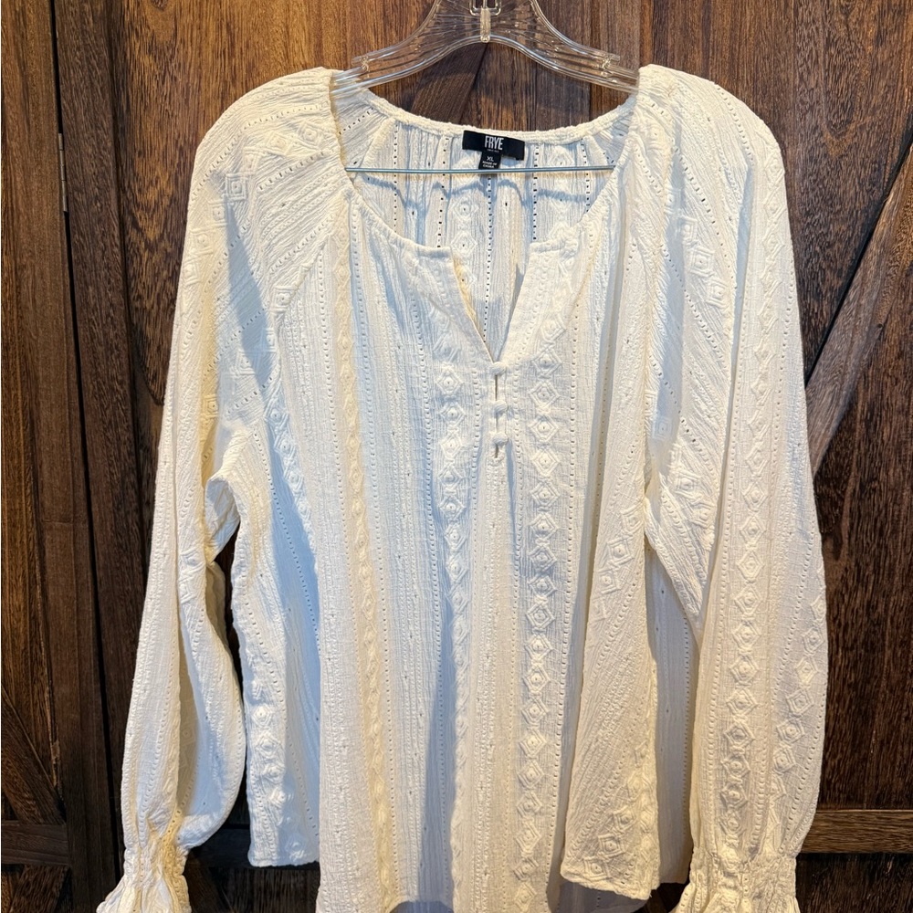 Frye Cream Textured Blouse - Size XL